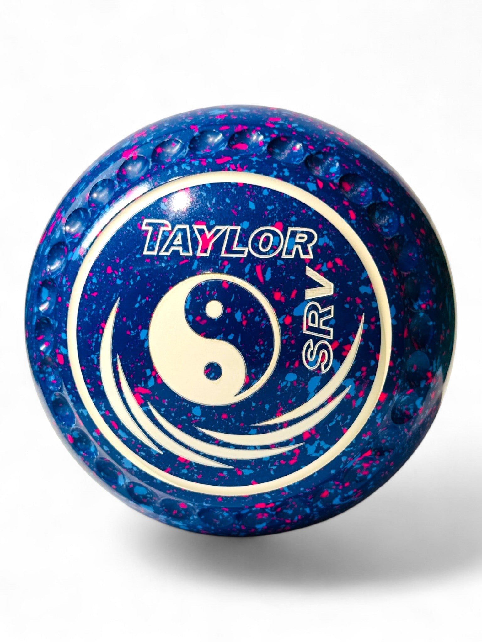 Taylor SRV Electric Blue Yin Yang Size 000 Half Pipe 35 Stamp