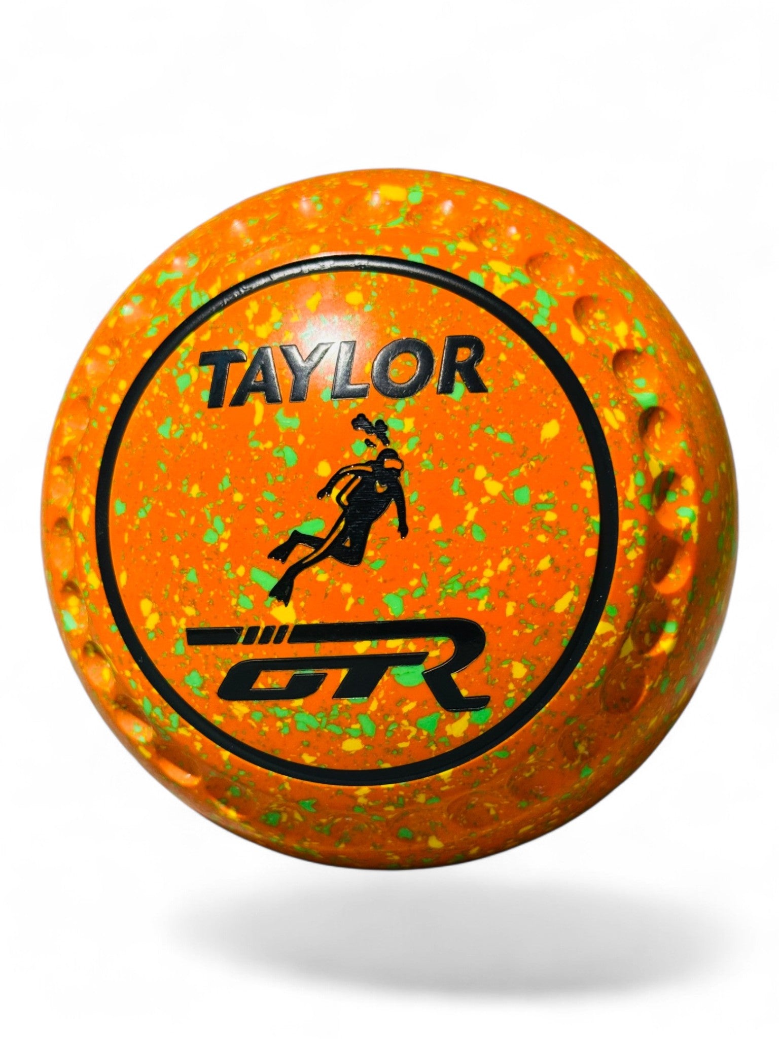 Taylor GTR Orange/Yellow/Lime Scuba Diver Size 00 Half Pipe 35 Stamp