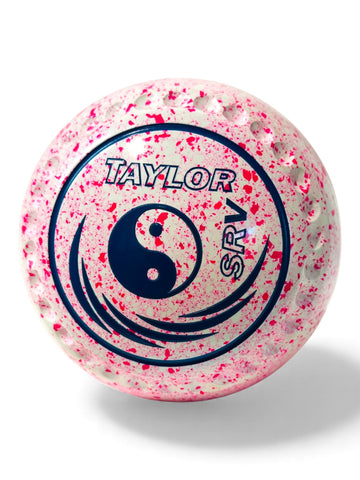 Taylor SRV White/Pink Yin Yang Size 00 Half Pipe 34 Stamp