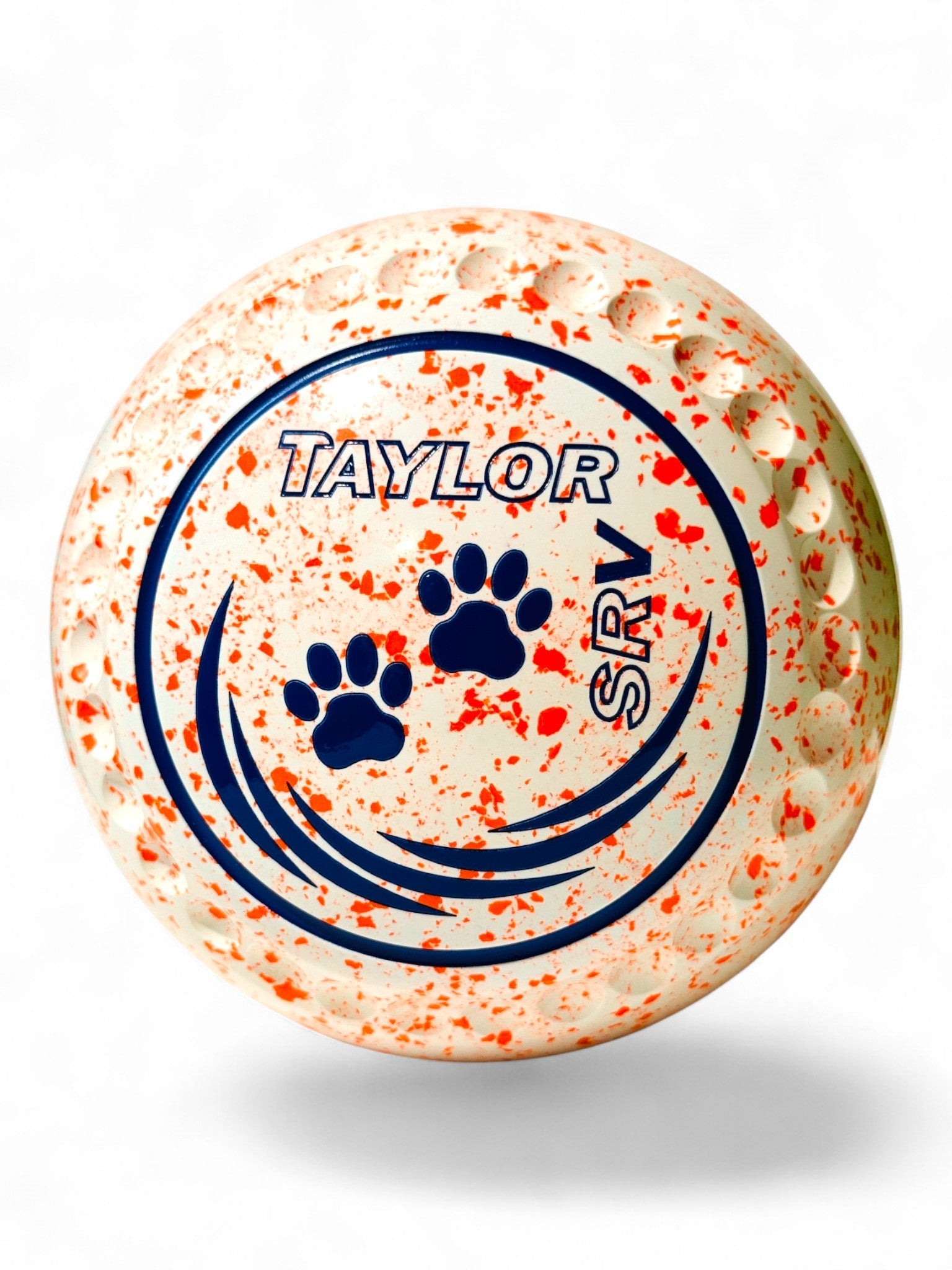 Taylor SRV White/Orange Paw Prints Size 00 Half Pipe 35 Stamp