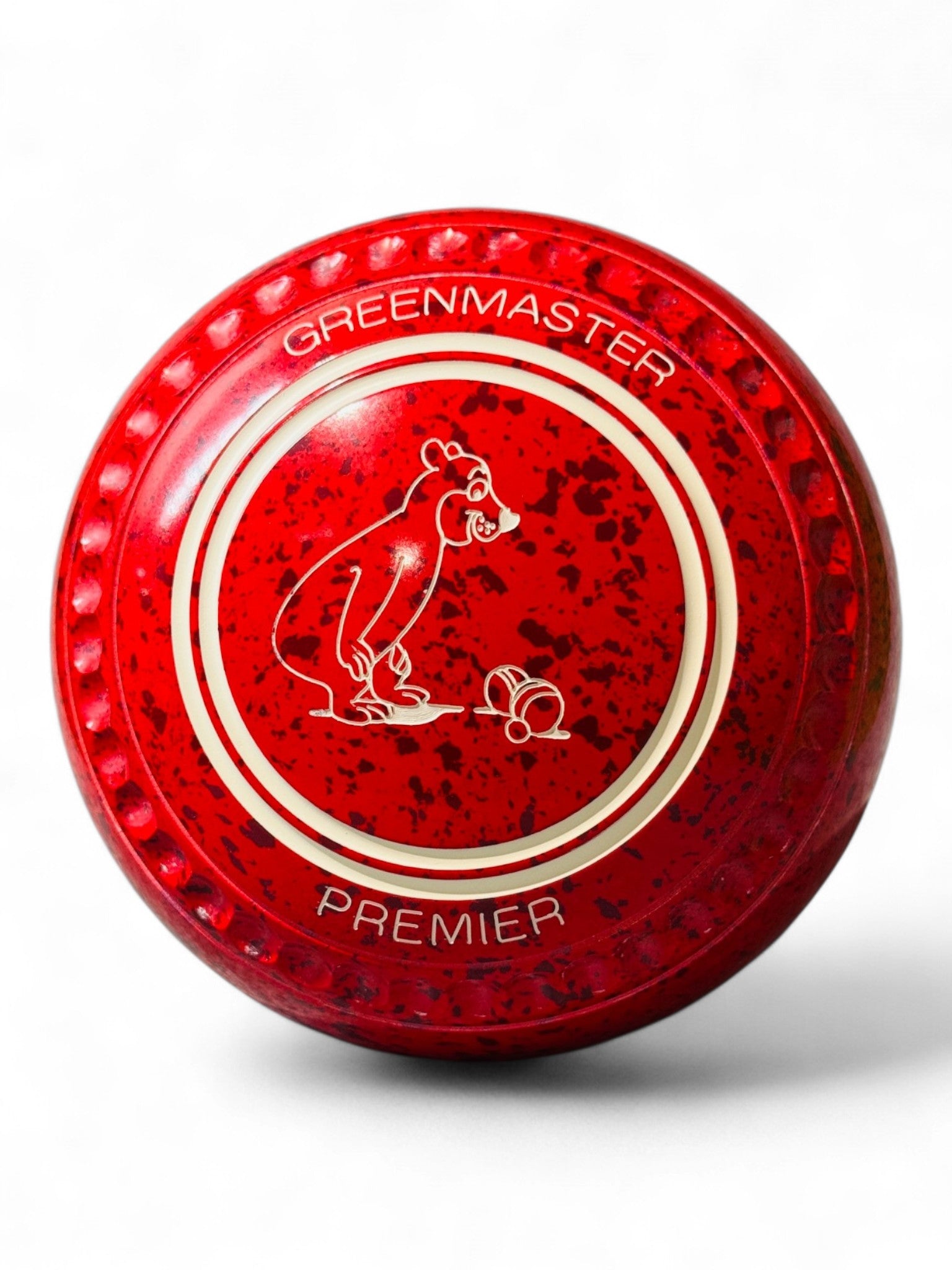 Greenmaster Premier Cherry Red Bowler Bear Size 2 Grip 35 Stamp