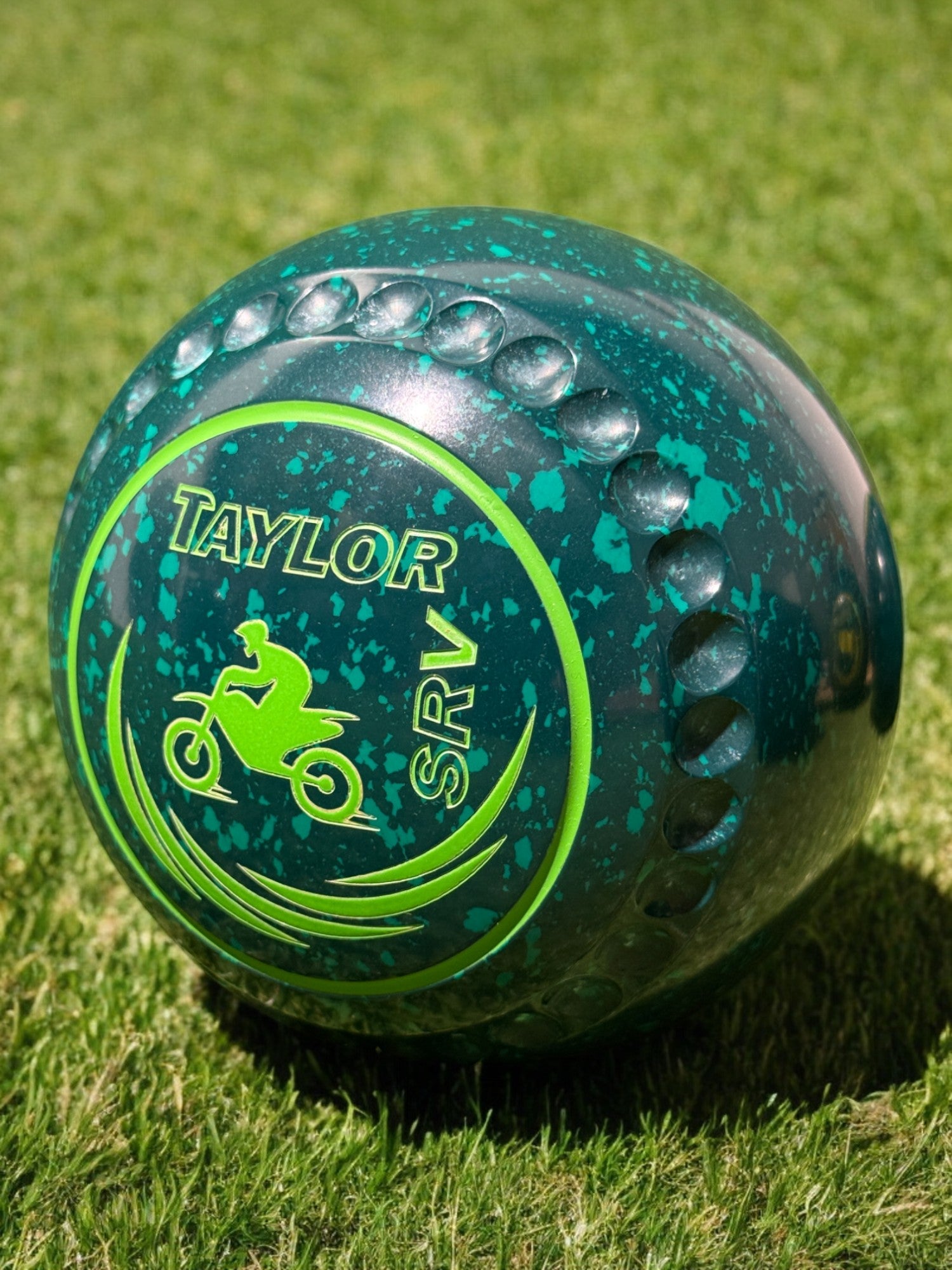 Taylor SRV Dark Green/Green Motorcycle Size 3 Half Pipe 34 Stamp