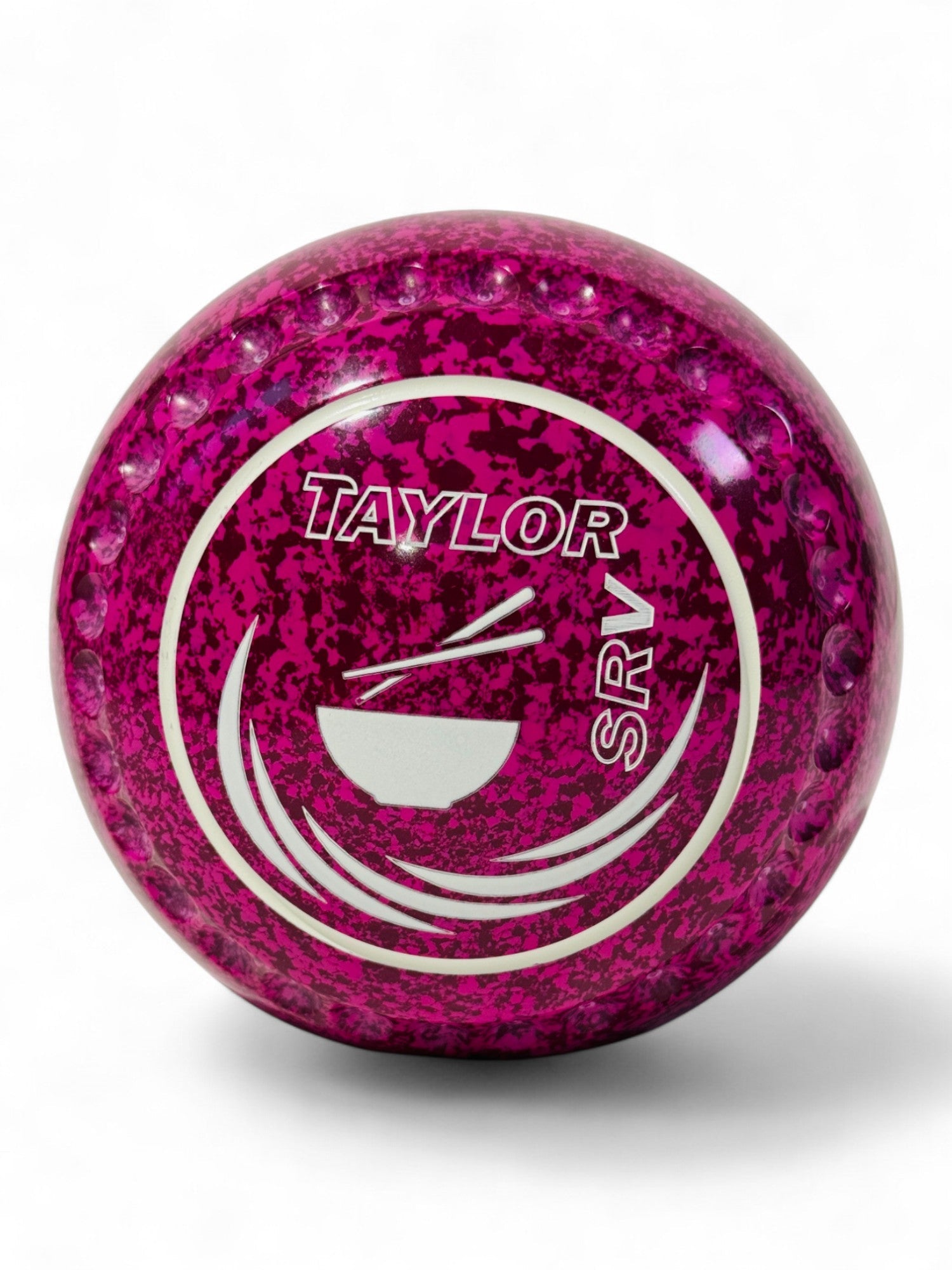 Taylor SRV Raspberry Ripple Bowl and chopsticks Size 3 Half Pipe 34 Stamp