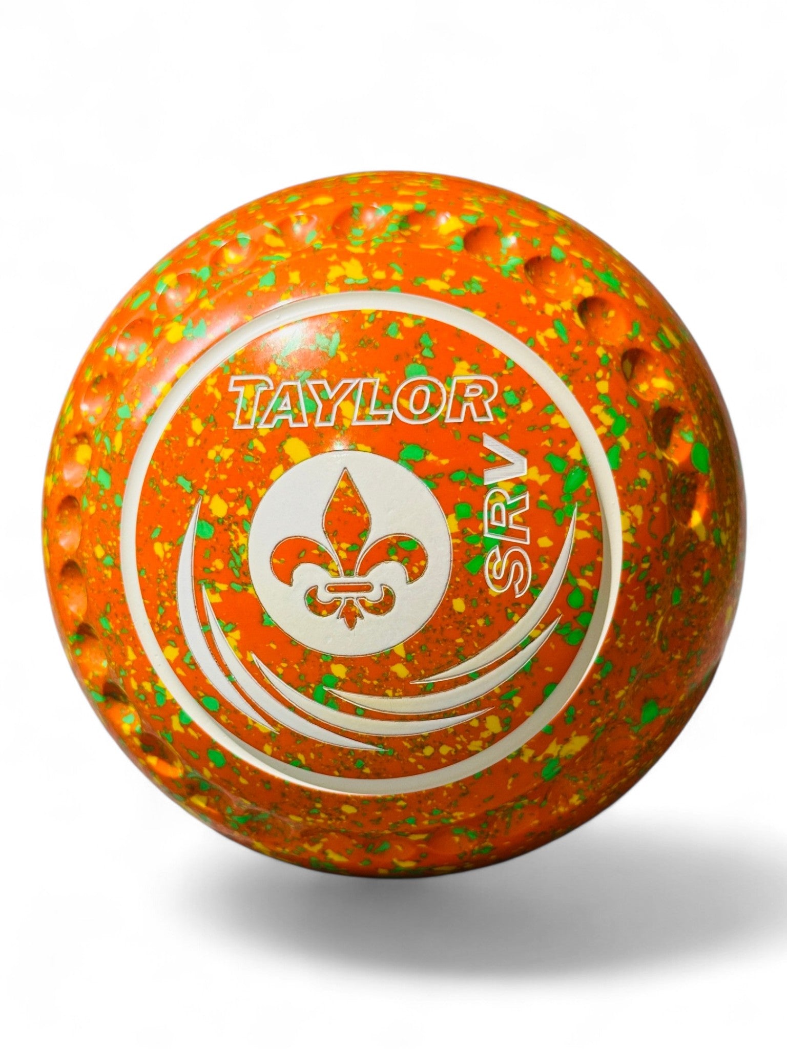Taylor SRV Orange/Yellow/Lime Fleur De Lis Size 3 Half Pipe 35 Stamp