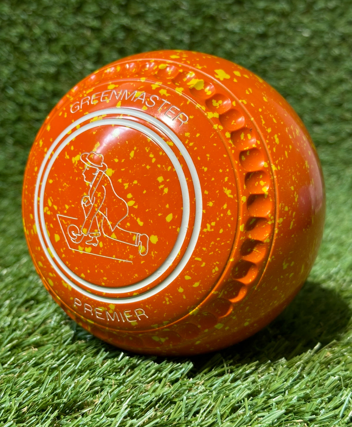 Greenmaster Premier Orange/Yellow (Amber) Bowler Size 4 Premier 33 Stamp