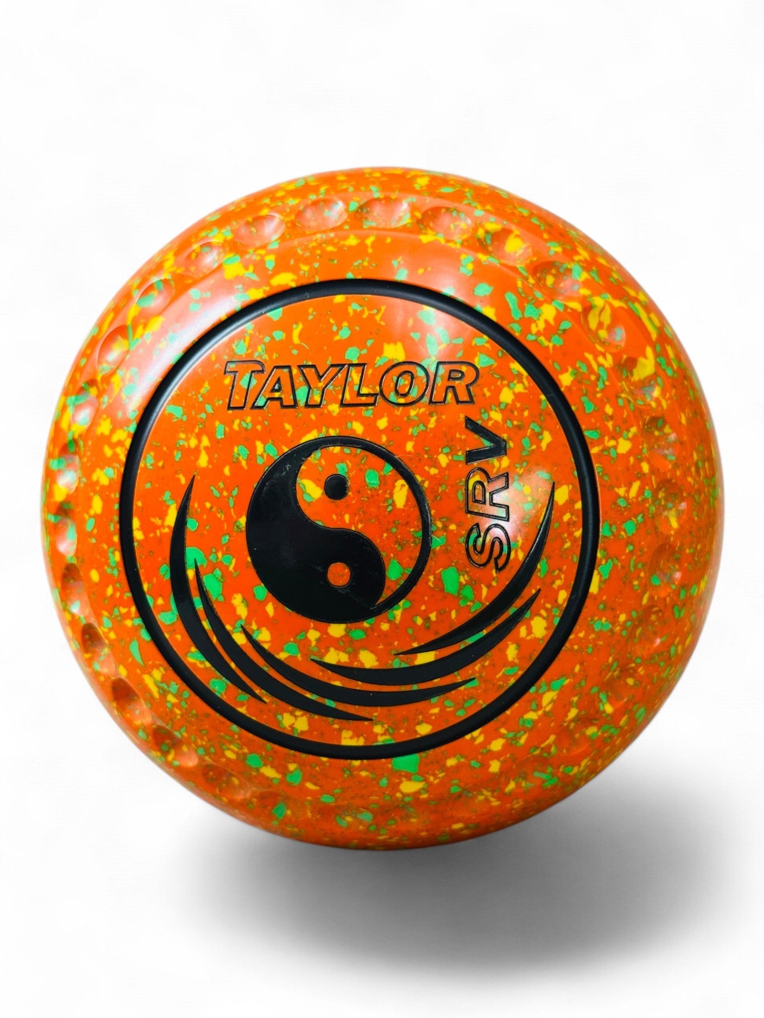 Taylor SRV Orange/Yellow/Lime Yin Yang Size 4 Half Pipe 35 Stamp