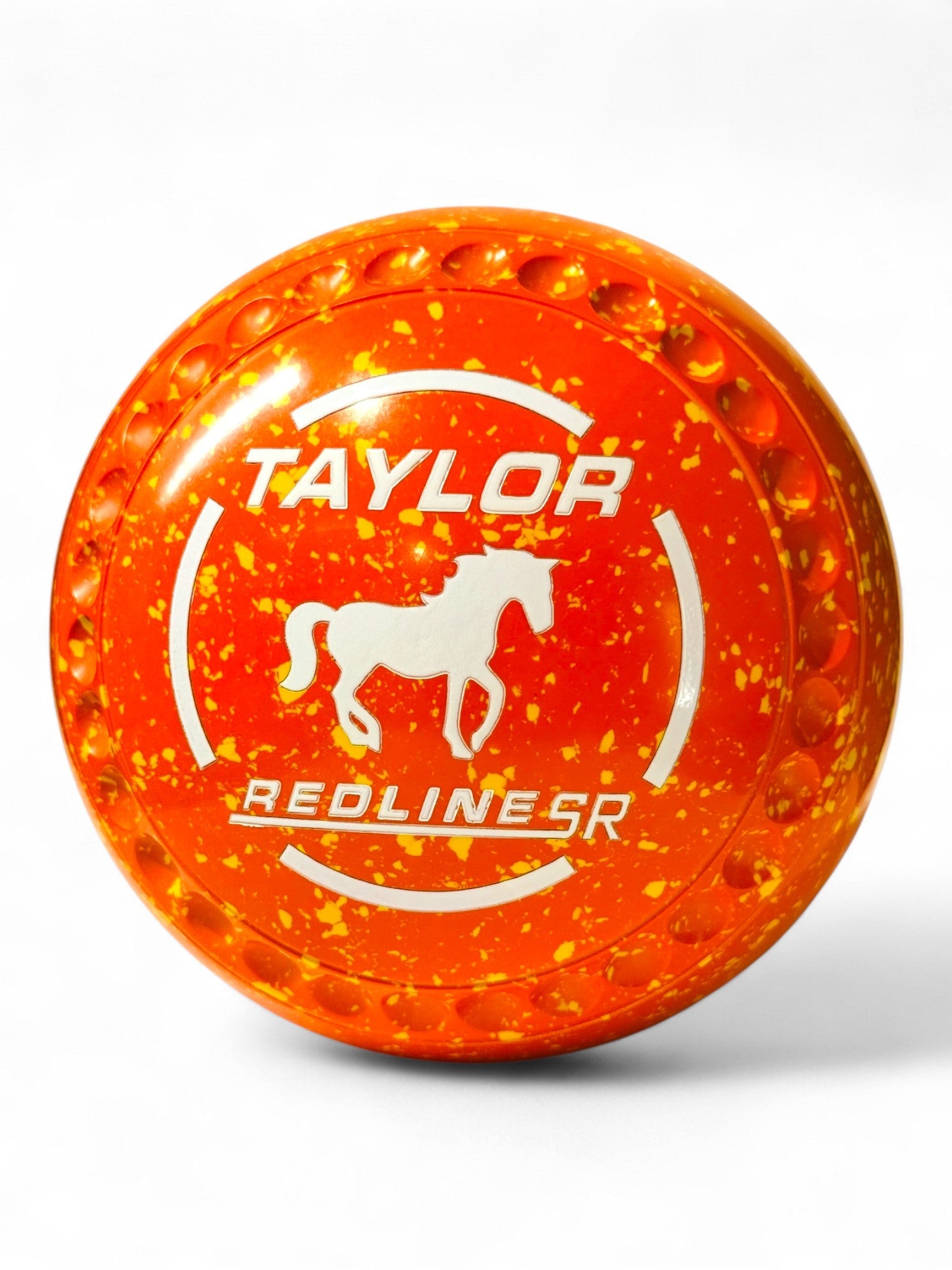 Taylor Redline SR Orange/Yellow (Amber) Horse Size 4 Half Pipe 35 Stamp